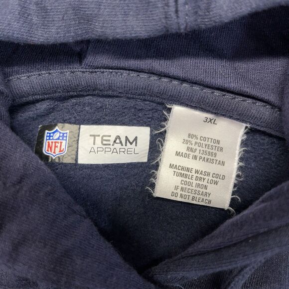 NFL Team Apparel Denver Broncos Hoodie Men’s 3XL Dark Blue Pullover Sweatshirt - Picture 3 of 7